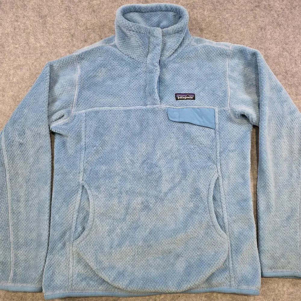 Patagonia Re-Tool Snap-T Pullover Jacket‎ Womens M Blue Polartec Thermal Fleece